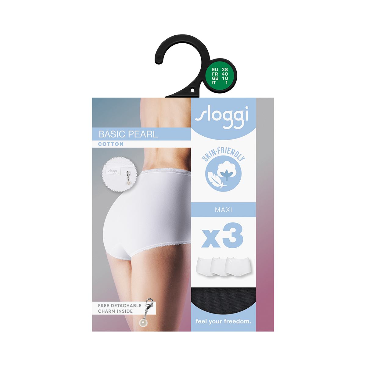 Sloggi Basic H Pearl 3-Pack maxi trusse, hvid - 10221611 - 0003 - White
