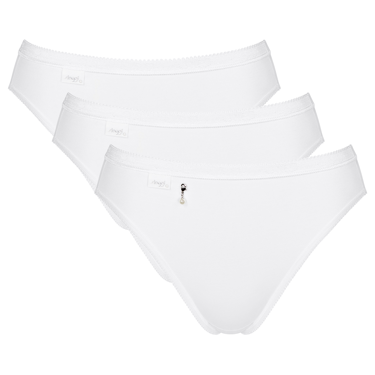 Sloggi Basic H Pearl 3-Pack tai trusse, hvid - 10221622 - 0003 - White