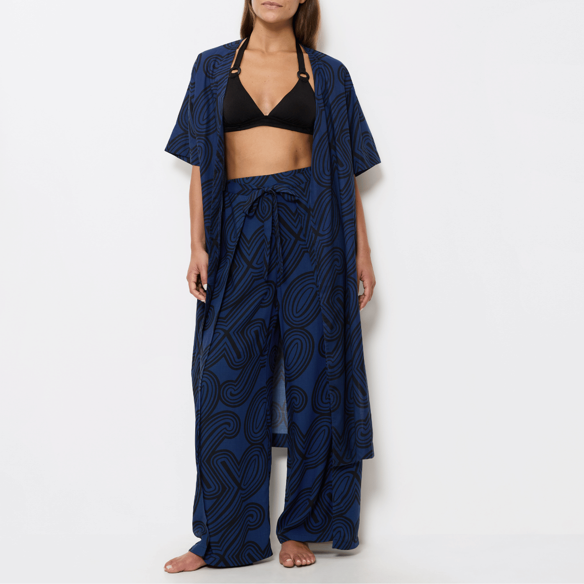 Triumph Beach MyWear Pareo bukser, blå - 10222189 - M008 - Blue - Dark Combination