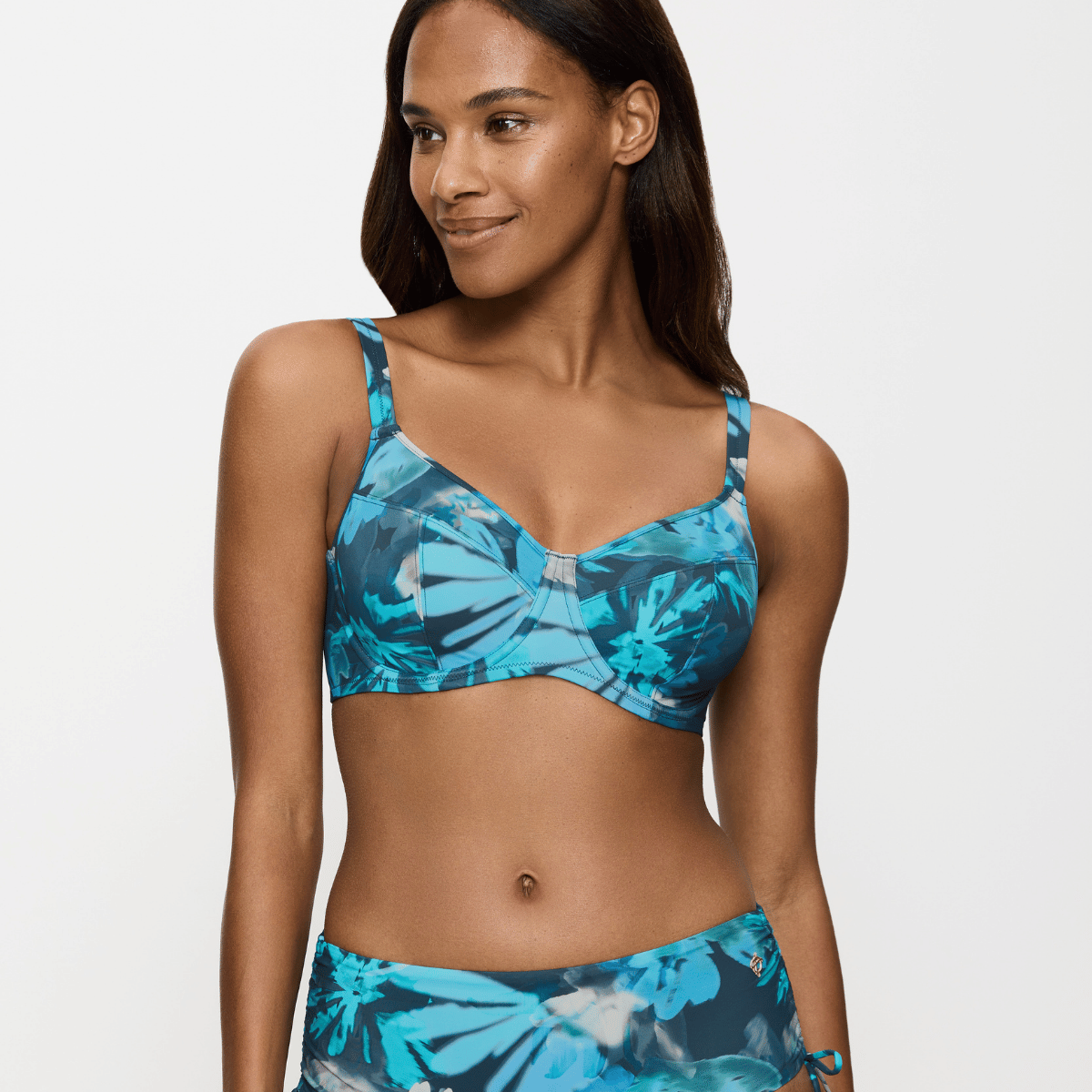 Triumph Summer Fleur W bikini top med bøjle, multi - 10222317 - M025 - Turquoise-Dark Combination