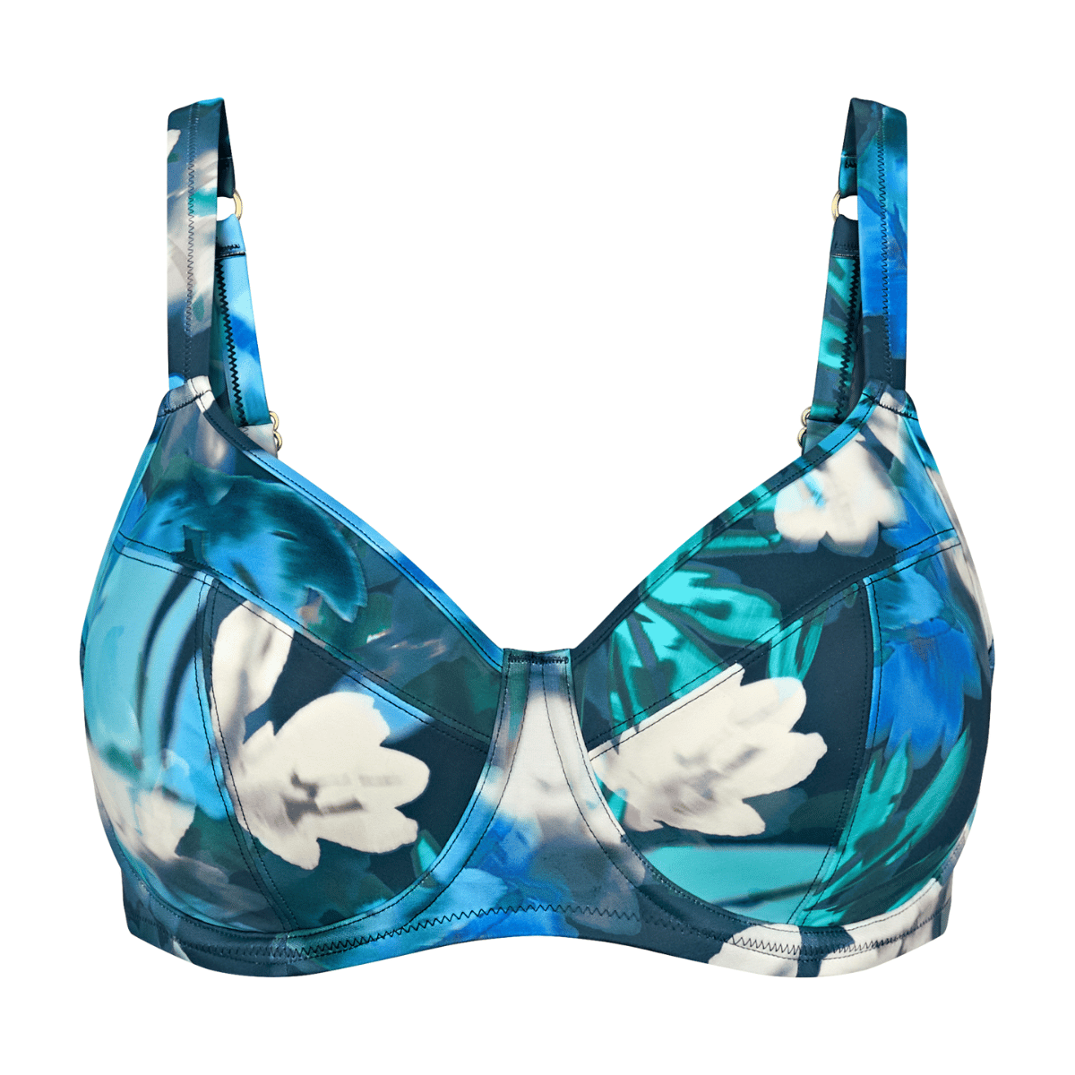 Triumph Summer Fleur W bikini top med bøjle, multi - 10222317 - M025 - Turquoise-Dark Combination