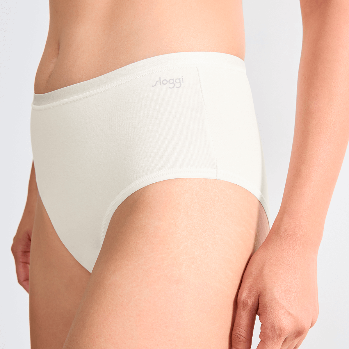 Sloggi Go Daily Cotton 3-Pack midi trusse, hvid - 10222325 - 00GZ - Silk White
