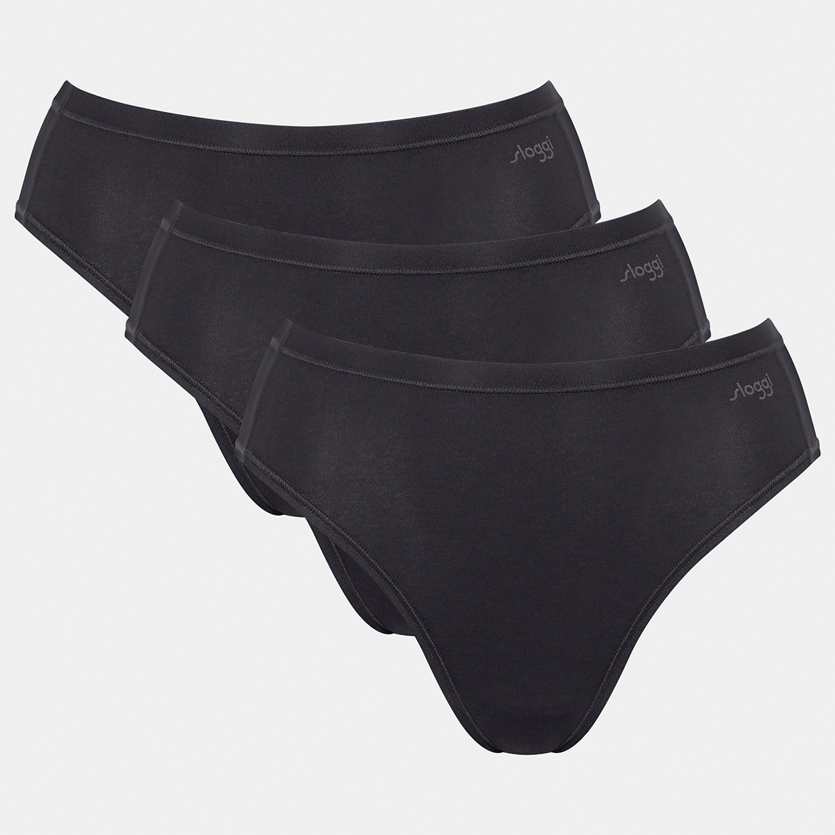 Sloggi Go Daily Cotton 3-Pack tai trusse, sort - 10222331 - 0004 - Black