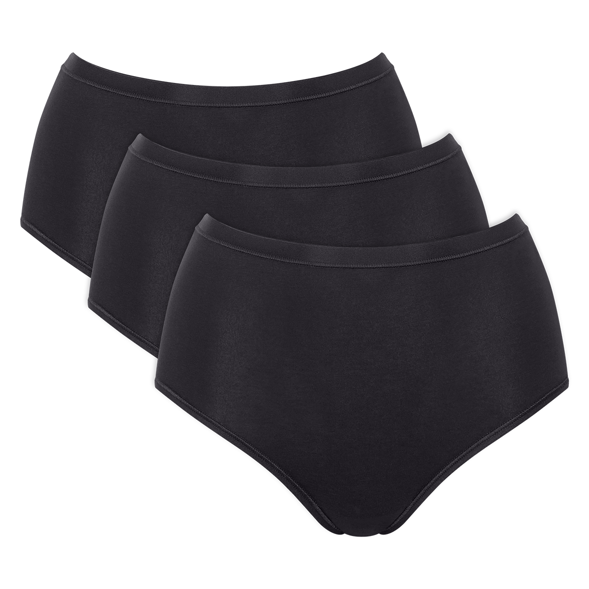 Sloggi Go Daily Cotton 3-Pack maxi trusse, sort - 10222332 - 0004 - Black