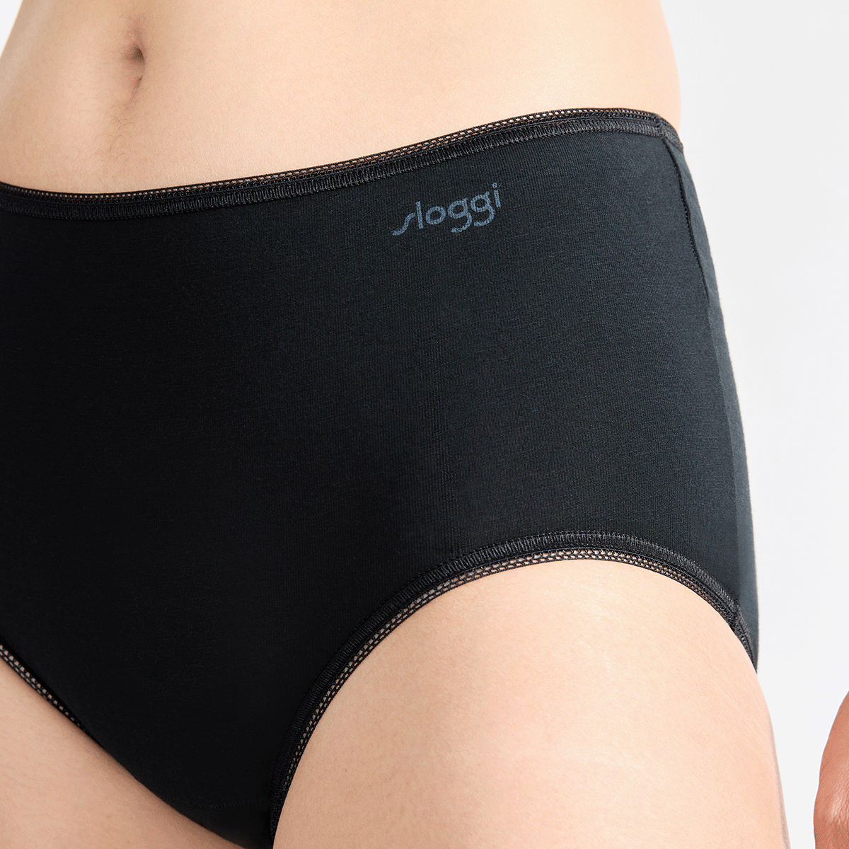 Sloggi Pure Comfort 2-Pack midi trusse, sort - 10222357 - 0004 - Black