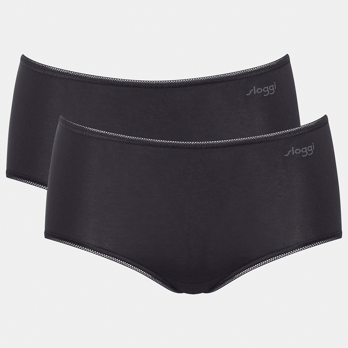 Sloggi Pure Comfort 2-Pack midi trusse, sort - 10222357 - 0004 - Black