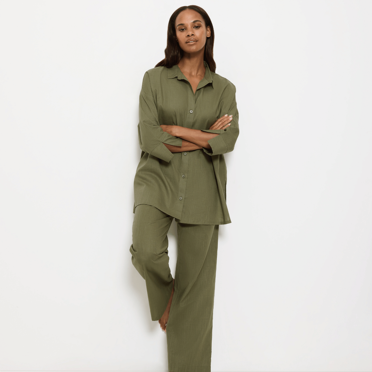 Triumph Summer Wear Boyfriend skjorte, grøn - 10222569 - 00MM - Sage Green