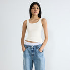 Sloggi Go Sense top, hvid - 10224660 - 00GZ - Silk White