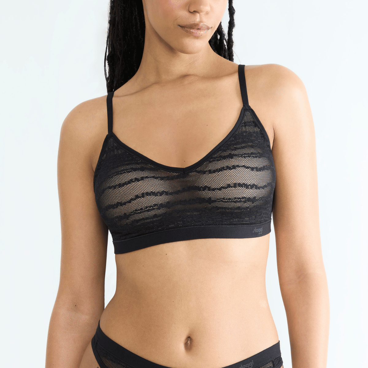 Sloggi Free Evolve Lace BH uden bøjle, sort - 10224701 - 0004 - Black
