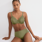 Triumph Ladyform Soft W01 BH med bøjle, grøn - 10224866 - 7855 - Olive Gold