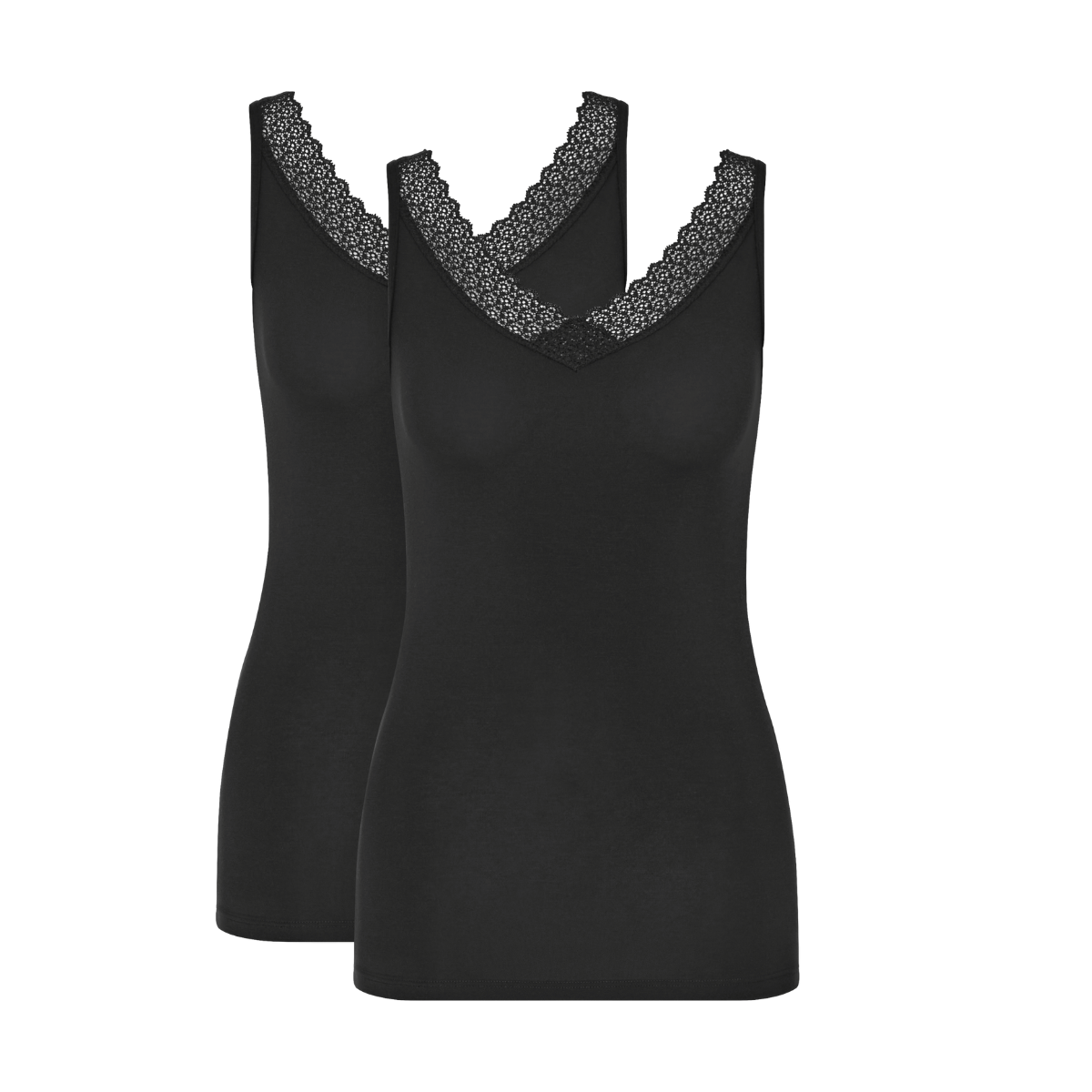 Triumph Feel Of Modal 2-Pack top, sort - 10224934 - 0004 - Black