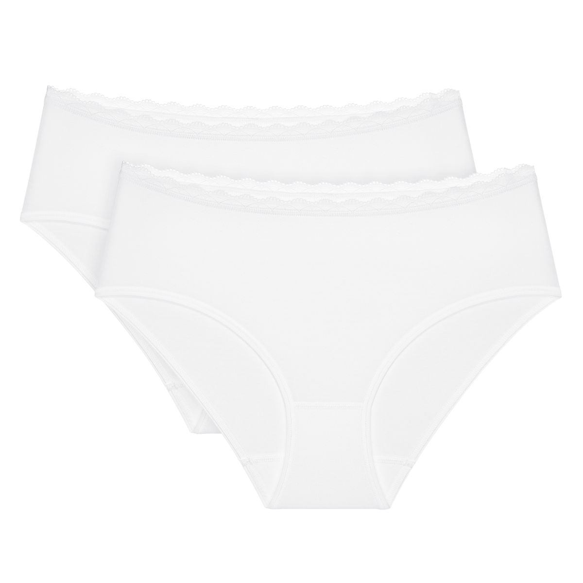 Triumph Feel Of Cotton 2-Pack midi trusse, hvid - 10225011 - 0003 - White