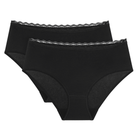 Triumph Feel Of Cotton 2-Pack midi trusse, sort - 10225011 - 0004 - Black
