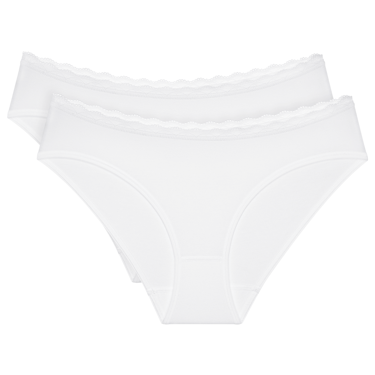 Triumph Feel Of Cotton 2-Pack tai trusse, hvid - 10225045 - 0003 - White