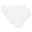Triumph Sense Of Cotton 2-Pack midi trusse, hvid - 10225046 - 0003 - White
