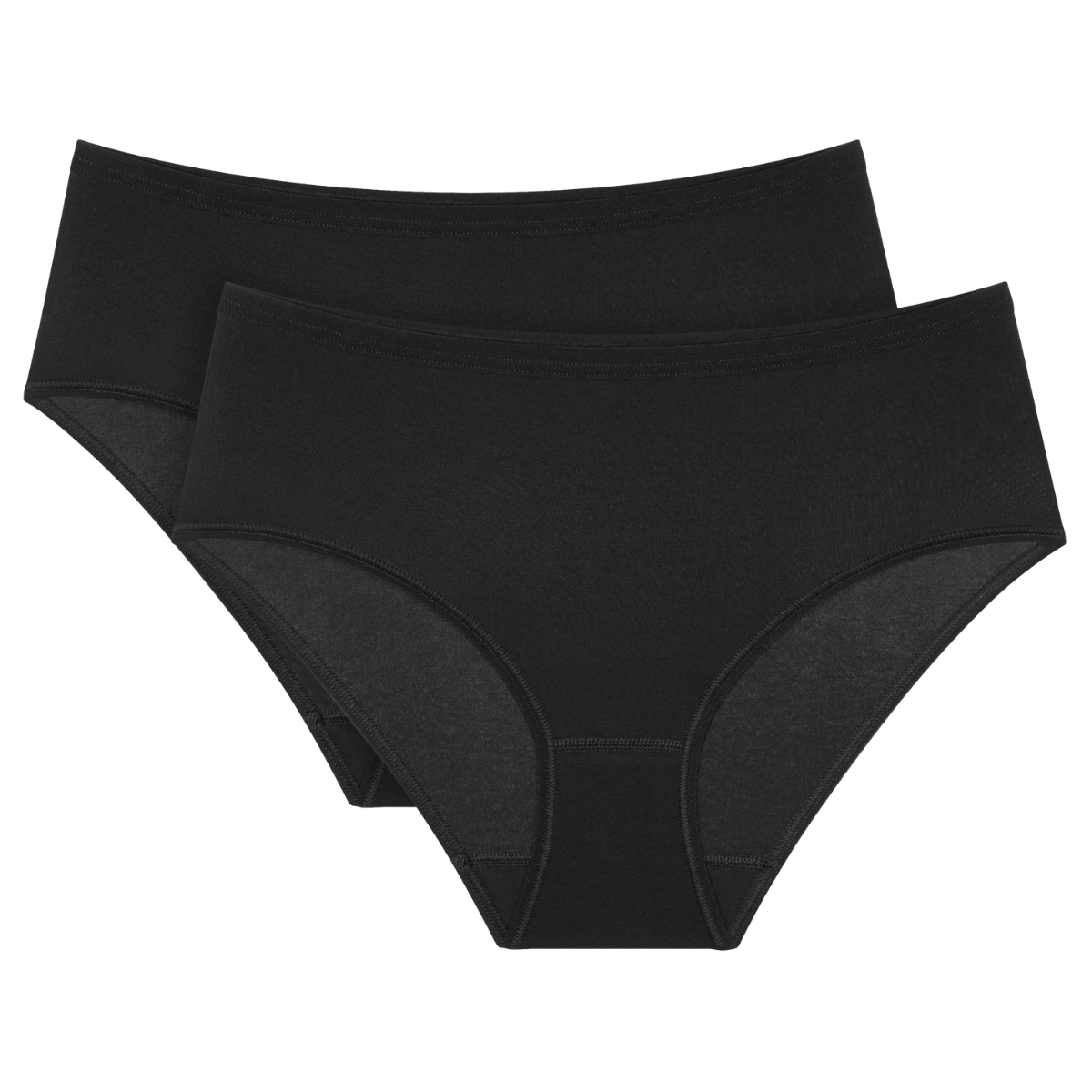 Triumph Sense Of Cotton 2-Pack midi trusse, sort - 10225046 - 0004 - Black