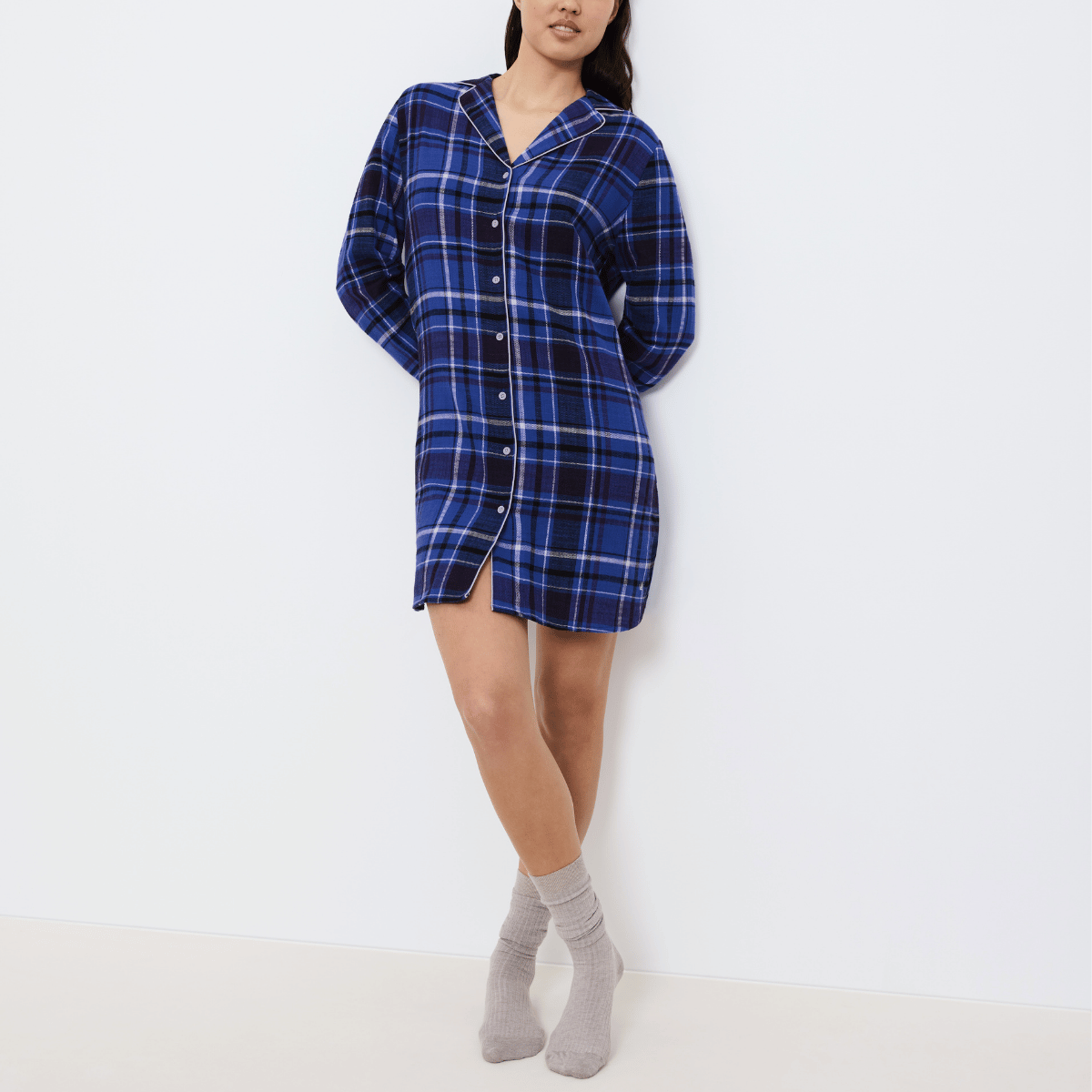 Triumph Boyfriend natskjorte, blå - 10225061 - M008 - Blue