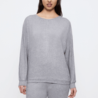 Triumph Cozy Comfort bluse, grå - 10225063 - M033 - Medium Grey Melange