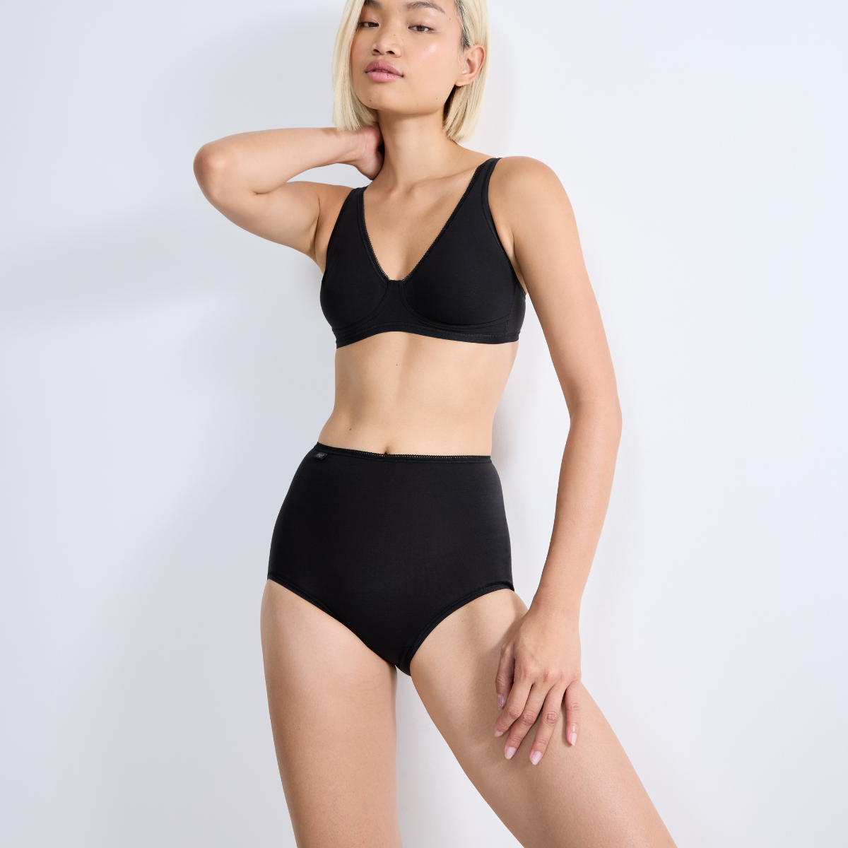 Sloggi 24/7 Cotton 3-pak maxi trusse, sort - 10167220 - 0004 - Black
