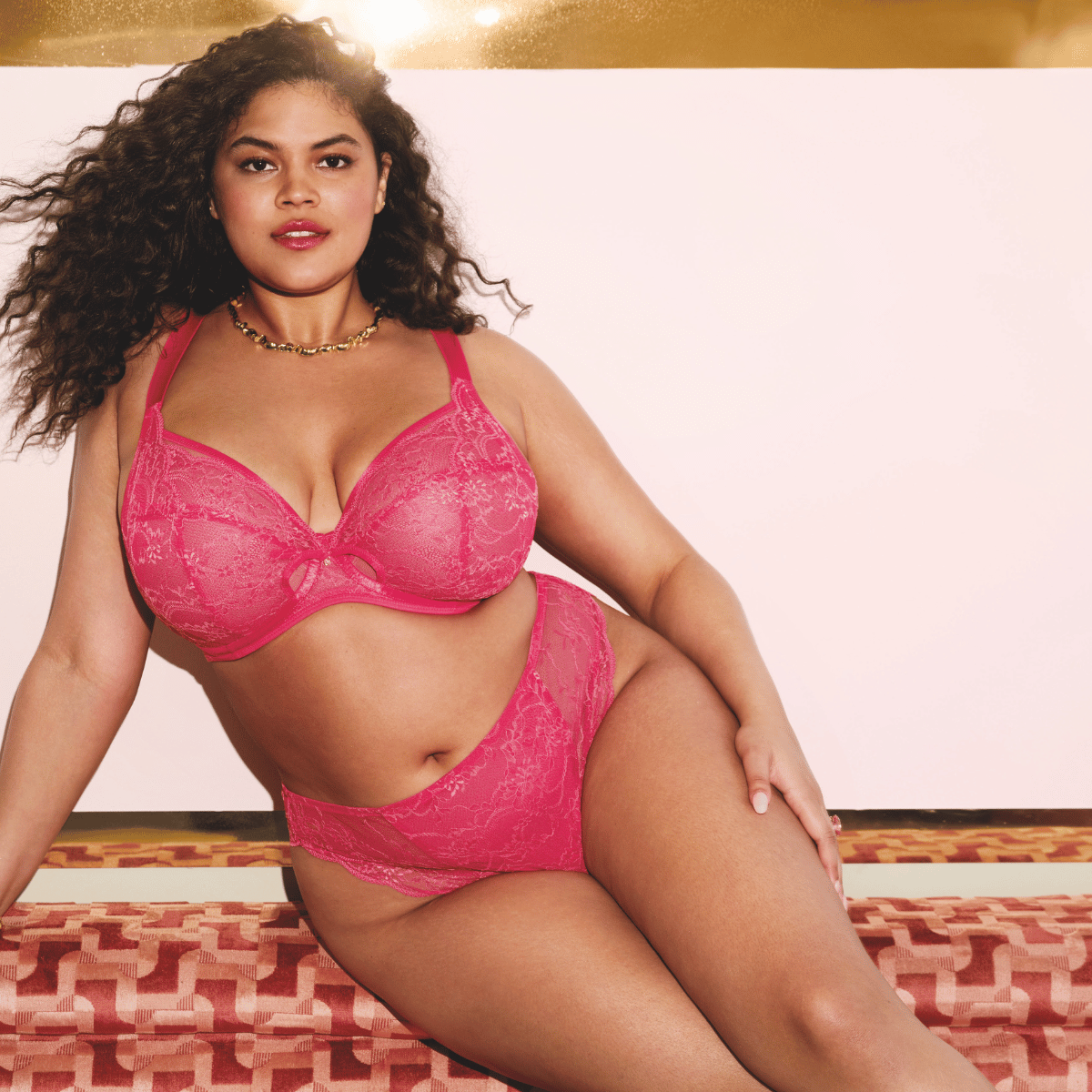 Elomi Darcie plunge BH, pink - EL302902 - AZA - Azalea