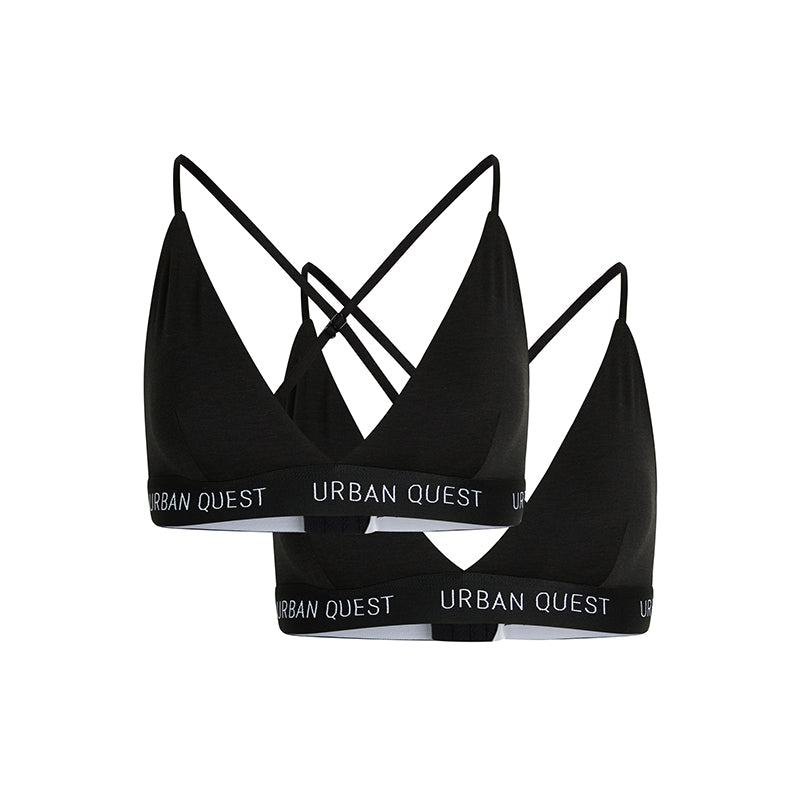 Urban Quest 2-Pack trekant BH, sort - 1140 - 9000 - Black