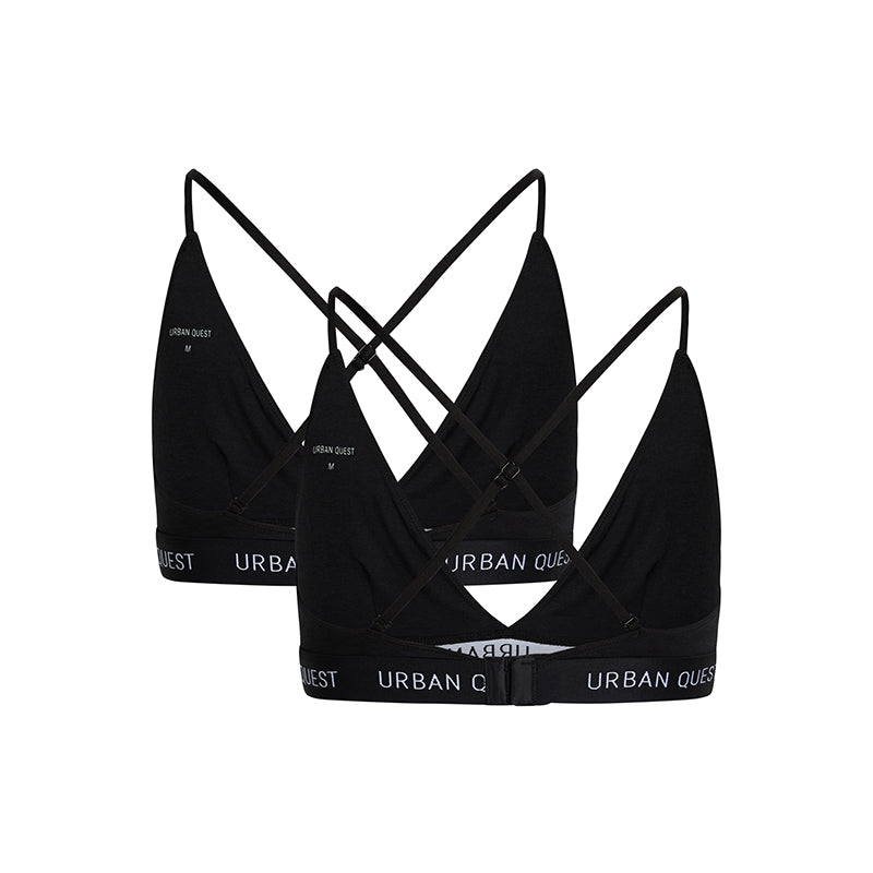 Urban Quest 2-Pack trekant BH, sort - 1140 - 9000 - Black