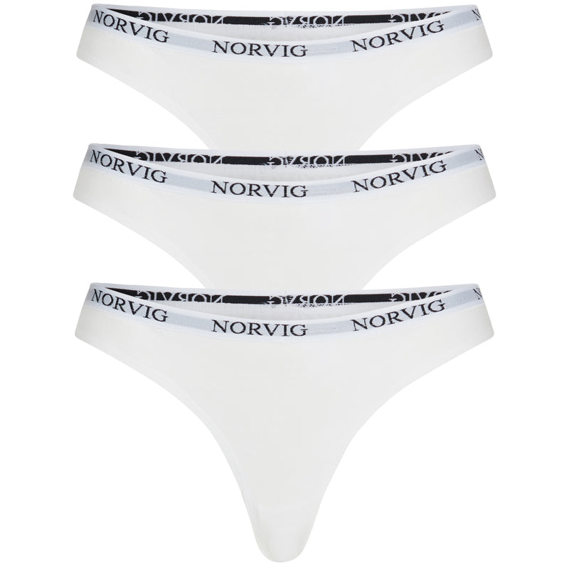 Norvig 3-Pack g-streng, hvid - N1150 - HVID - White