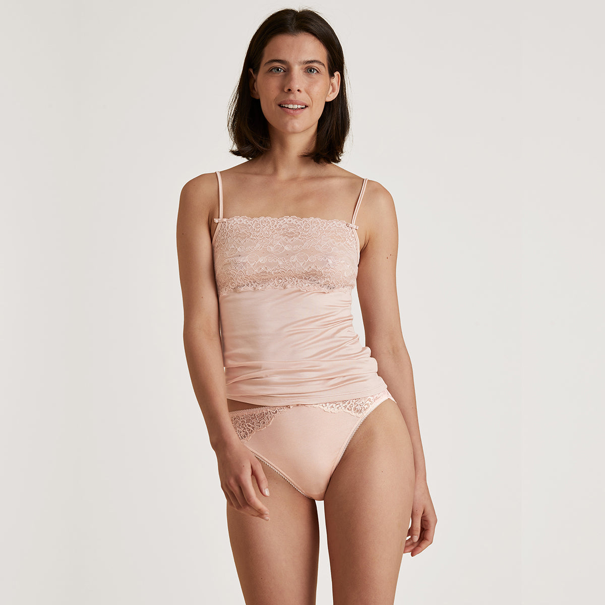 Calida Sensual Secrets Spaghetti top, lyserød - 11531 - 171 - Lace Parfait Pink