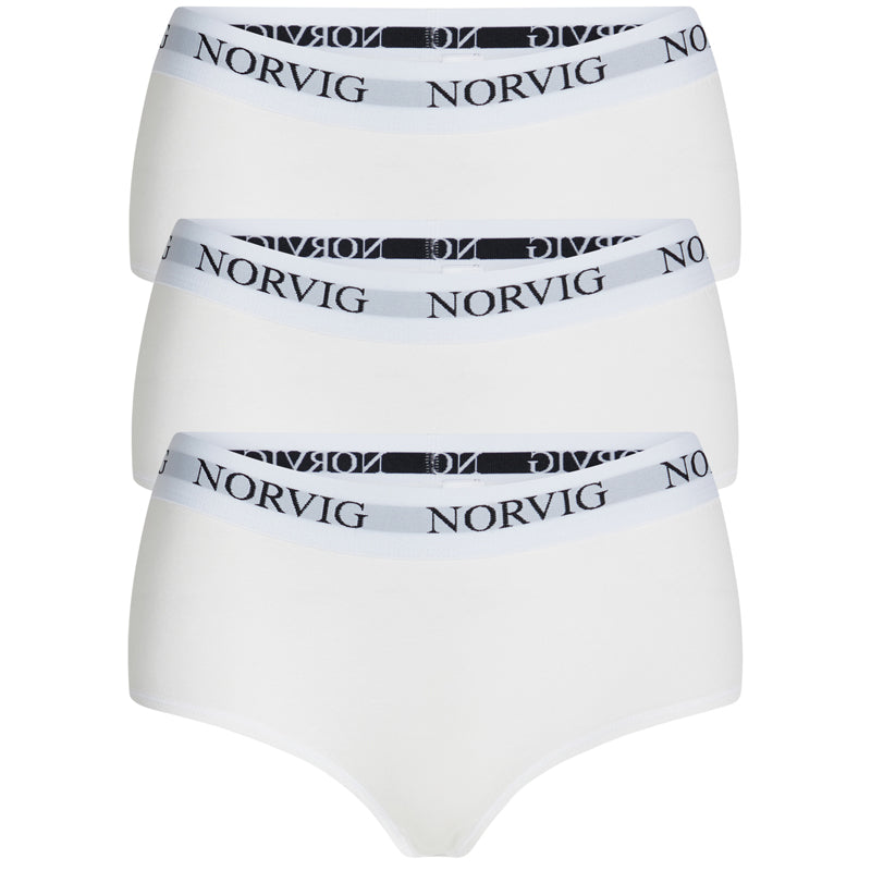 Norvig 3-Pack hipster trusse, hvid - N1160 - HVID - White