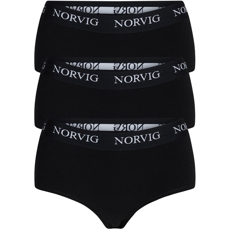 Norvig 3-Pack hipster trusse, sort - N1160 - SORT - Black