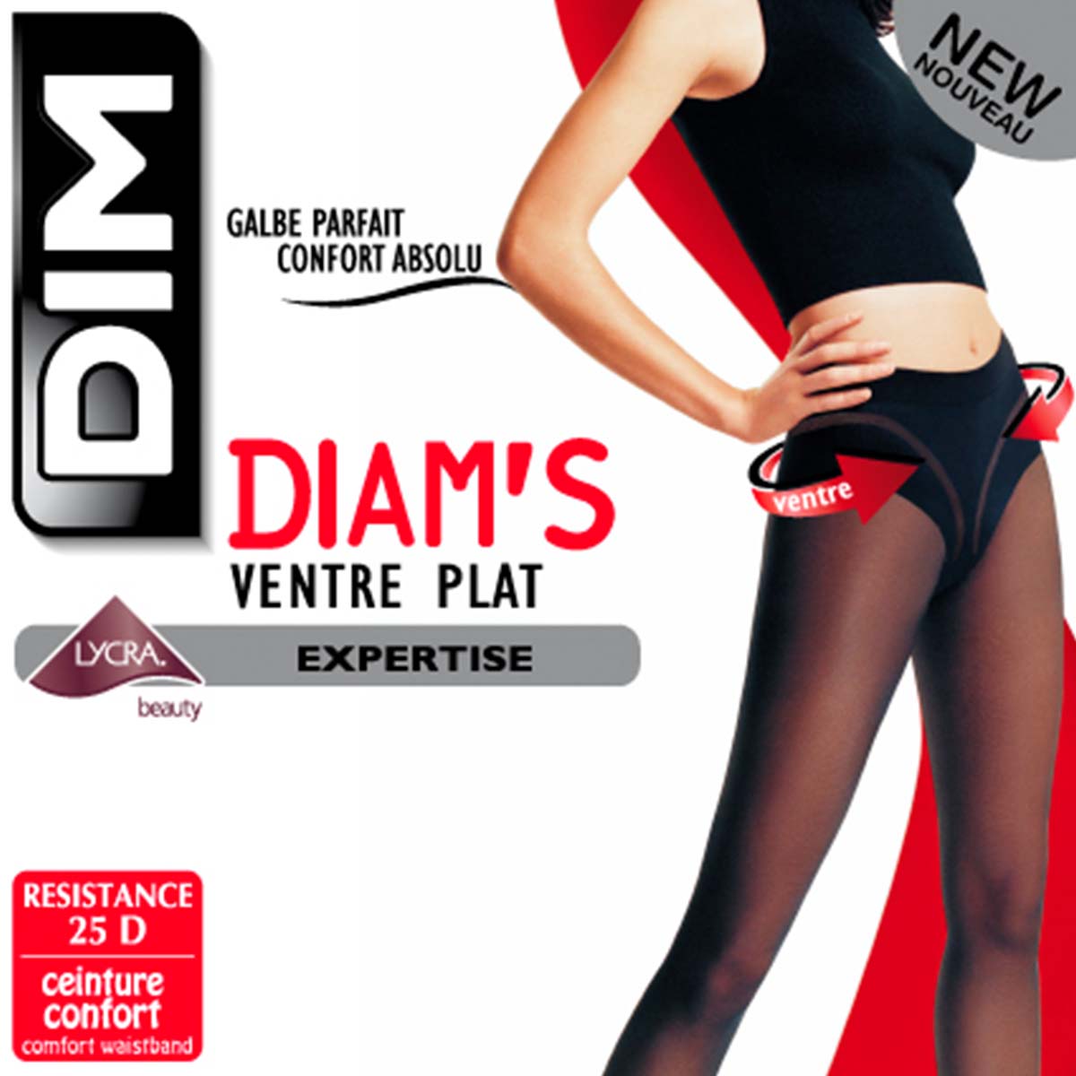 DIM Diam's Ventre Plat strømpebukser, sort - 1176 - 234 - Noir