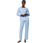 Mey Flower Meadow pyjamas, lyseblå - 1240002 - 1116 - Blue Silk
