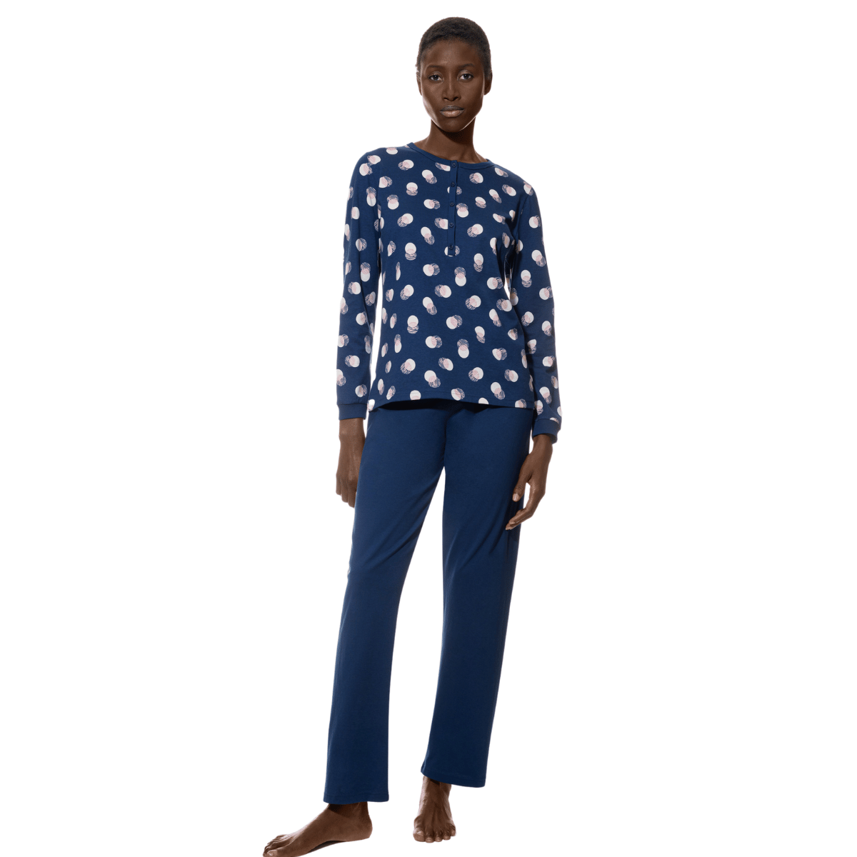 Mey Scribbled Dots pyjamas, blå - 1240017 - 1118 - Deep Marine