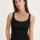 Calida Essential Cotton top, sort - 12834 - 992 - Black