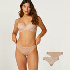 Hunkemöller Angie 2-Pack g-streng, nude - 136471 - RUGBY TAN - Rugby Tan