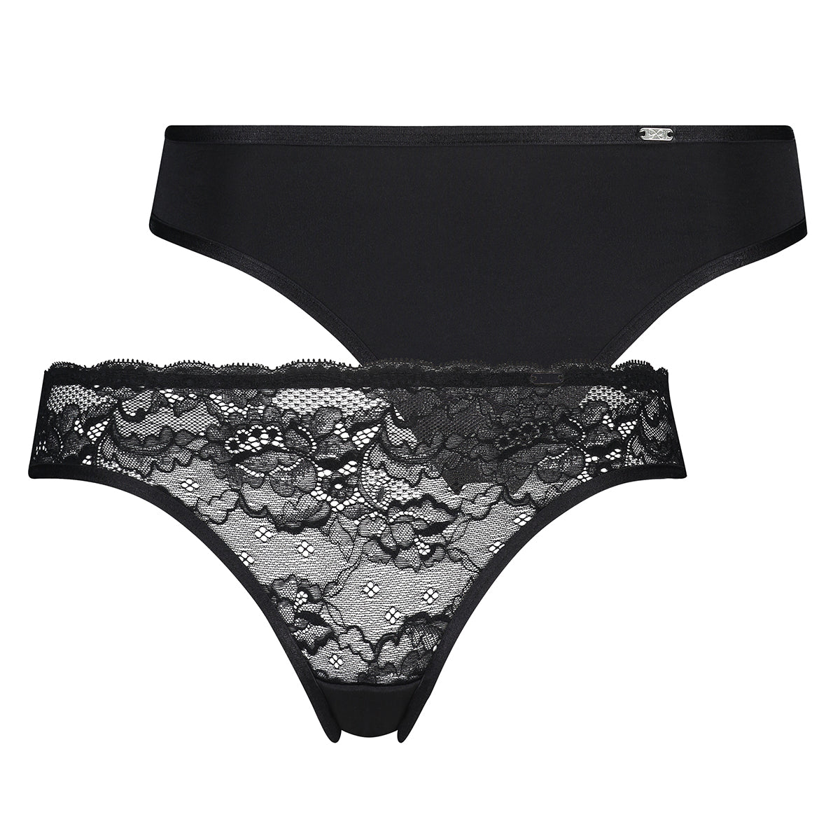 Hunkemöller Angie 2-Pack tai trusse, sort - 136472 - BLACK - Black