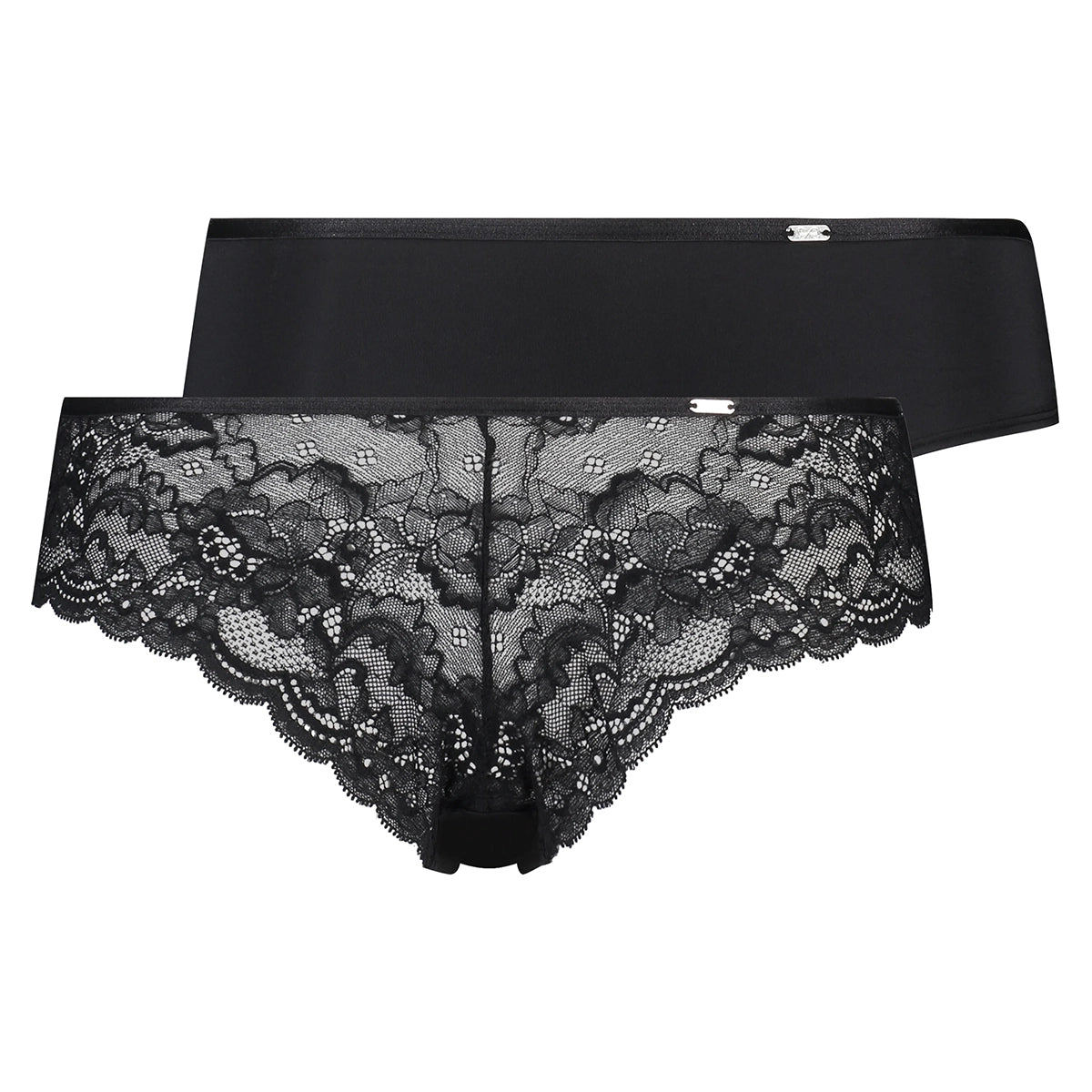 Hunkemöller Angie 2-Pack brazilian trusse, sort - 136474 - BLACK - Black