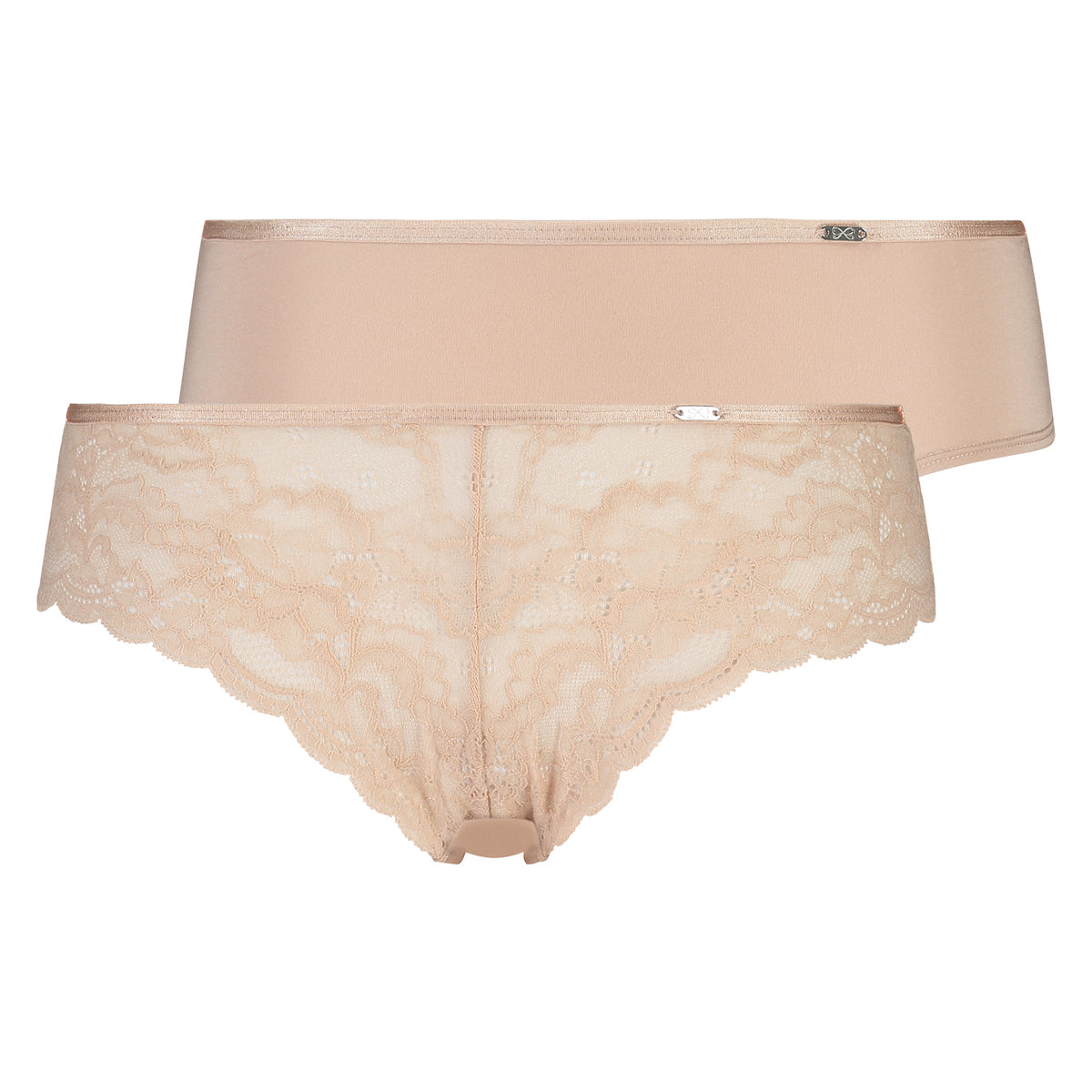 Hunkemöller Angie 2-Pack brazilian trusse, beige - 136476 - RUGBY TAN - Rugby Tan