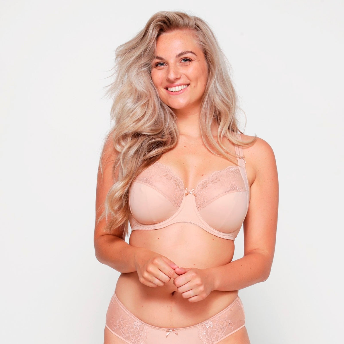 LingaDore Daily Plus Size BH med bøjle, nude - 1400-5 - 03 - Blush