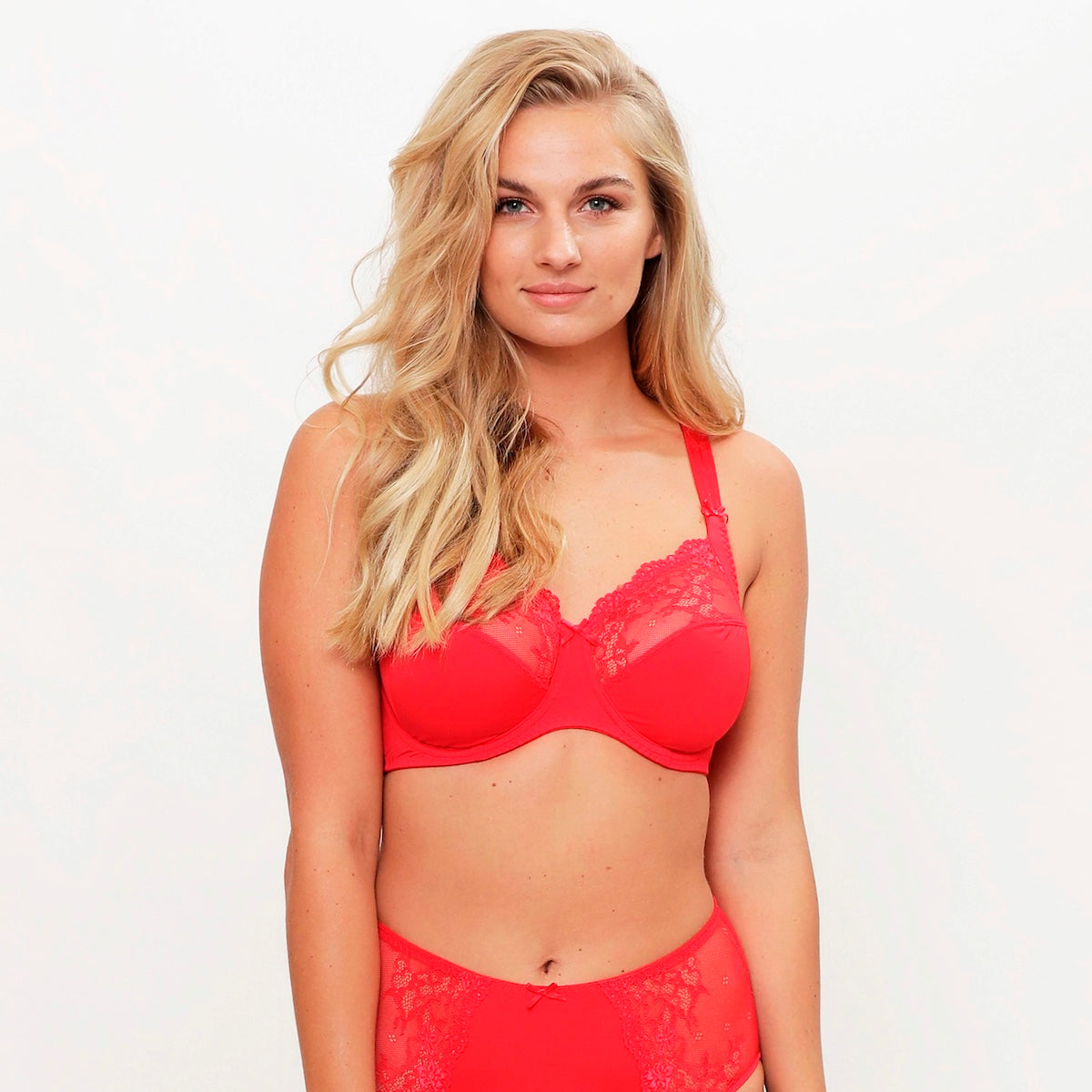 LingaDore Daily Plus Size BH med bøjle, rød - 1400-5 - 05 - Red