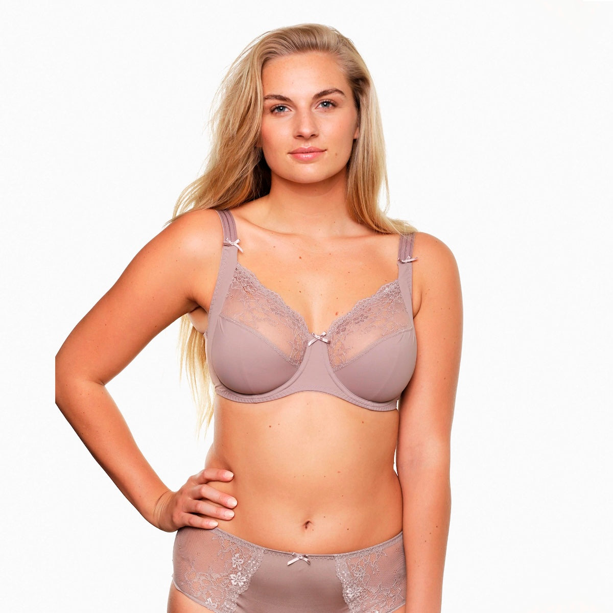 LingaDore Daily Plus Size BH med bøjle, rosa - 1400-5 - 177 - Taupe