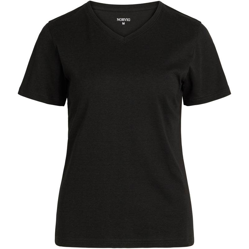 Norvig Ladies V-Neck t-shirt, sort - 1553 - SORT - Black
