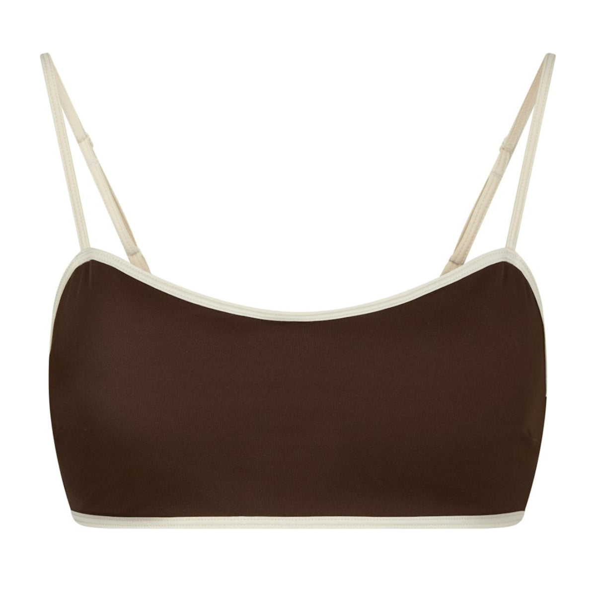 Neo Noir Fia bikini top uden bøjle, brun - 167792 - 434 - Dark Brown/Creme