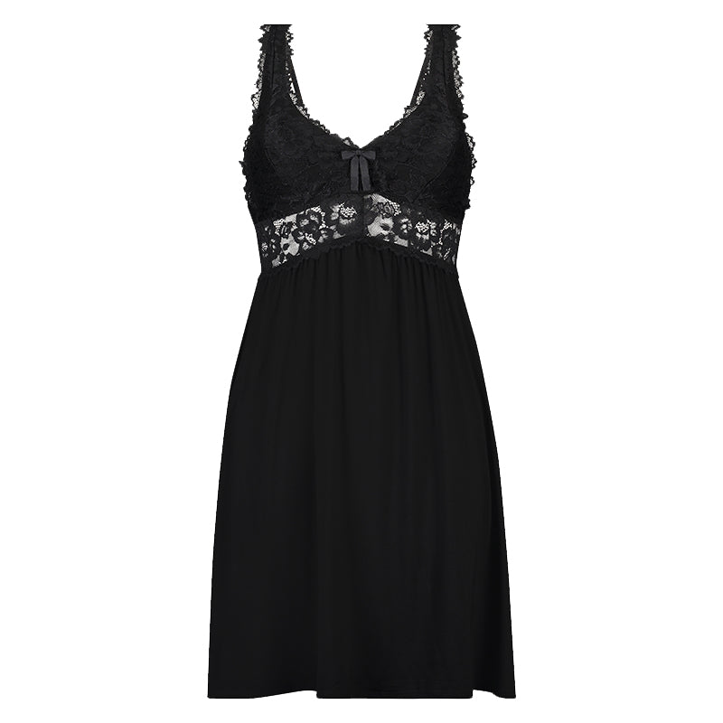 Hunkemöller Nora Lace natkjole, sort - 175245 - BLACK - Black