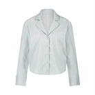 Hunkemöller Cotton Stripe natskjorte, grøn - 205132 - HARBOR GRAY - Harbor Gray