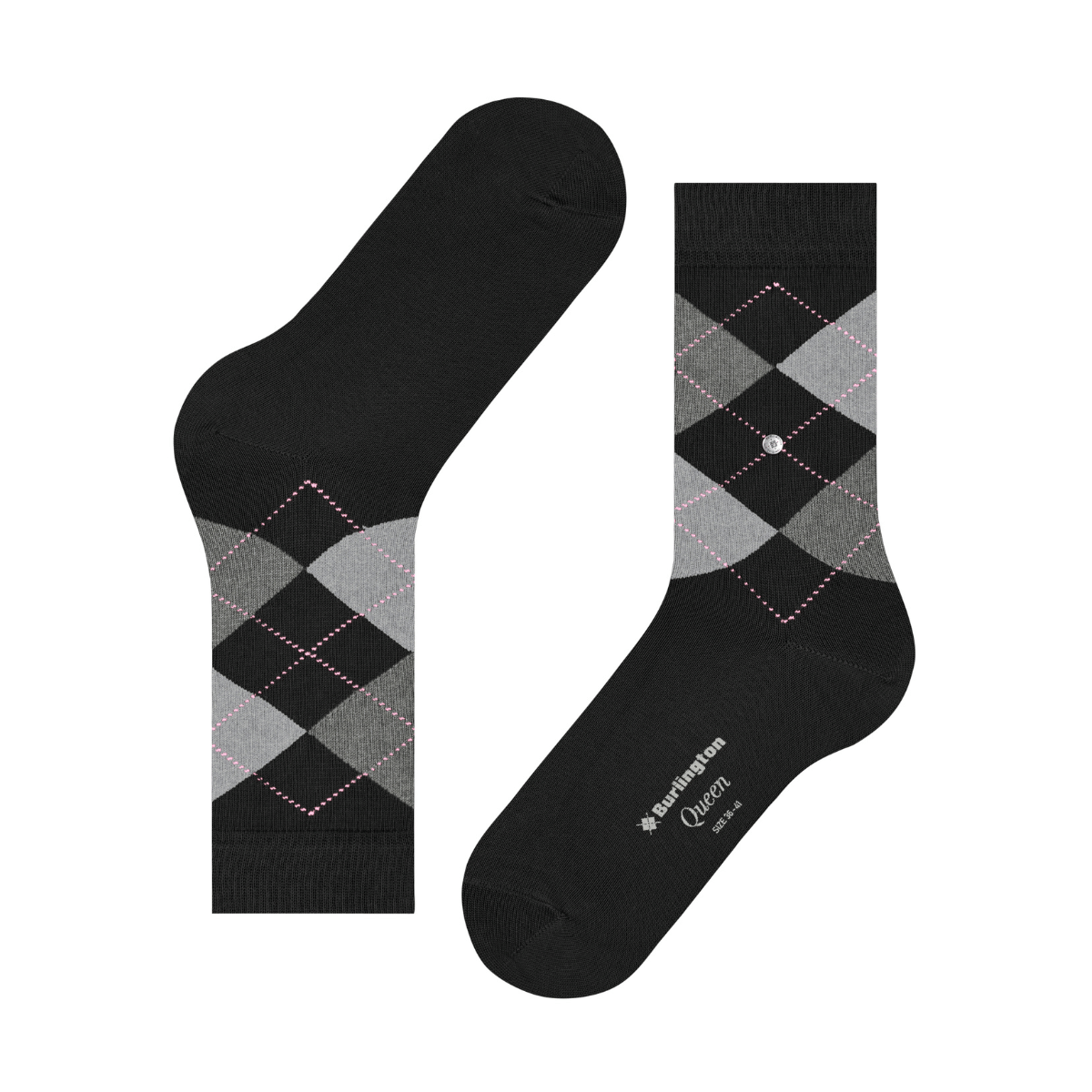 Burlington Queen strømper, sort - 22004 - 3012 - Black-aqua