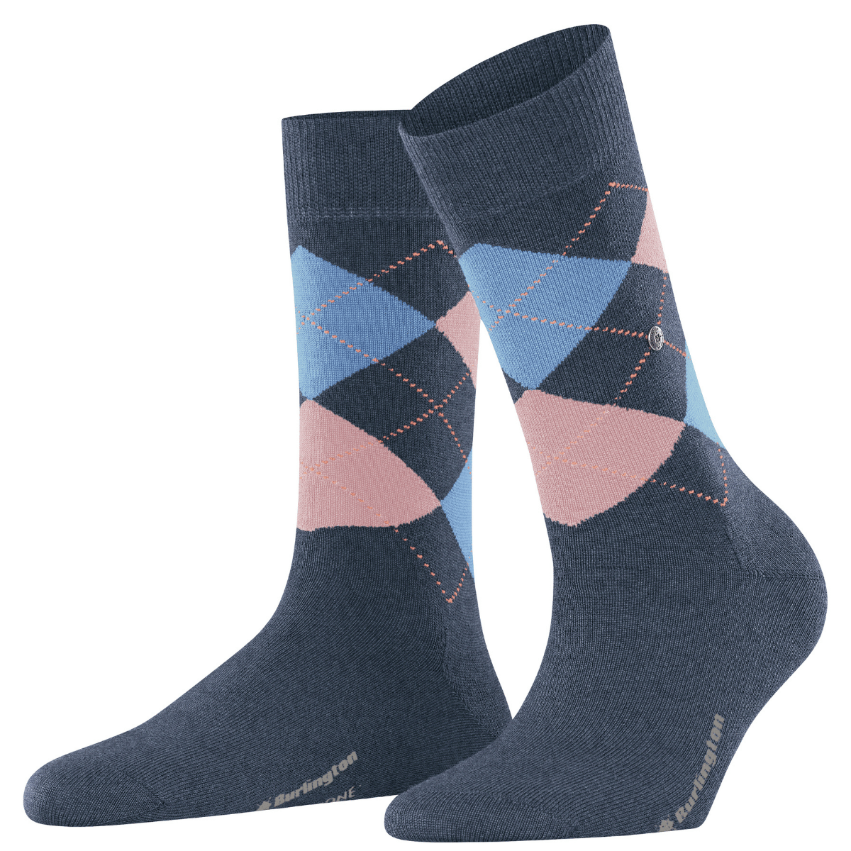 Burlington Marylebone strømper, blå - 22073 - 6688 - Dark Blue Mel.