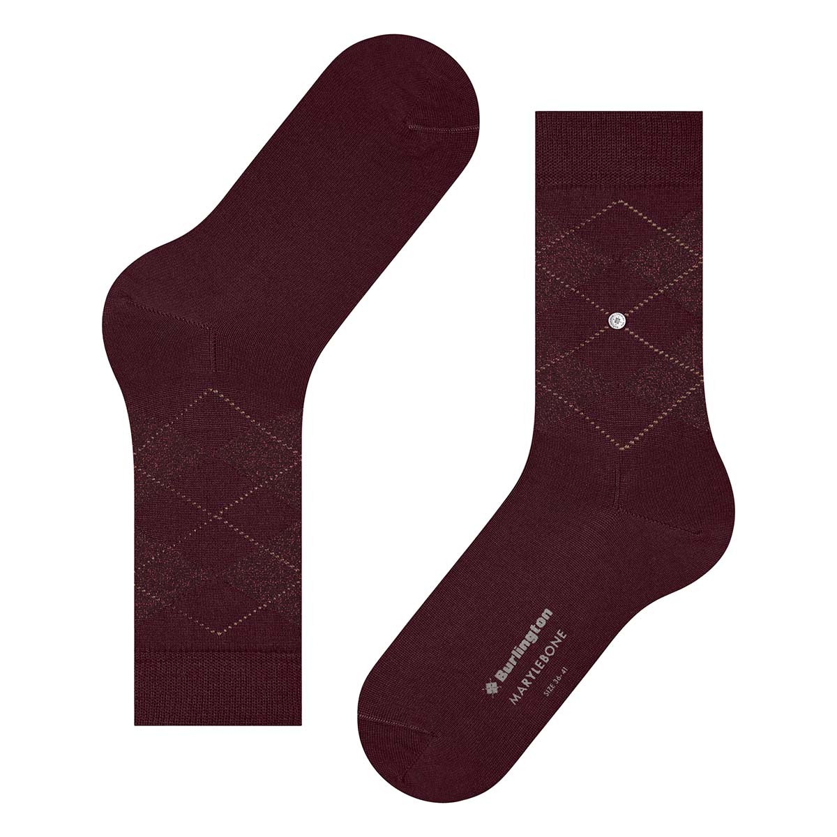 Burlington Marylebone Glitter strømper, rød - 22182 - 8435 - Claret