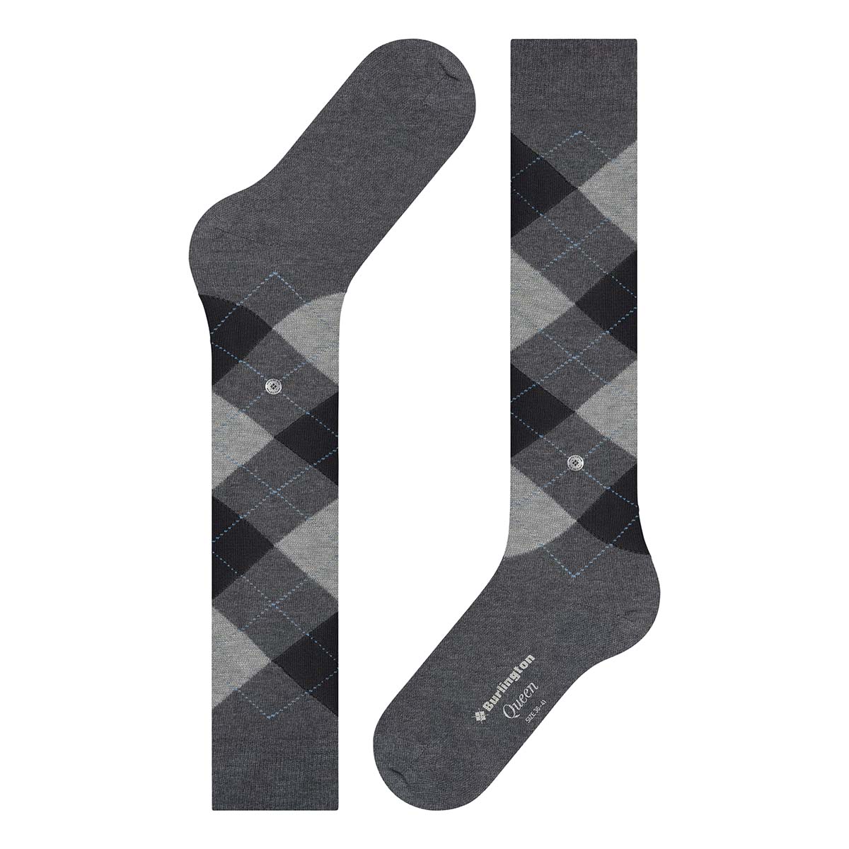 Burlington Queen knæstrømper, grå - 22304 - 3974 - Grey Melange