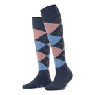 Burlington Marylebone knæstrømper, blå - 22373 - 6688 - Dark Blue Mel.